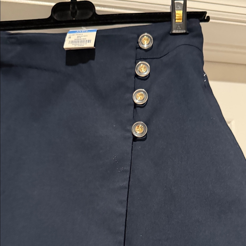J. McLaughlin Navy Mini Skirt with Button Accents - Picture 3 of 4